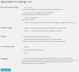 Plugin settings