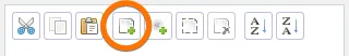 A button that looks like a rectangle with a green plus sign